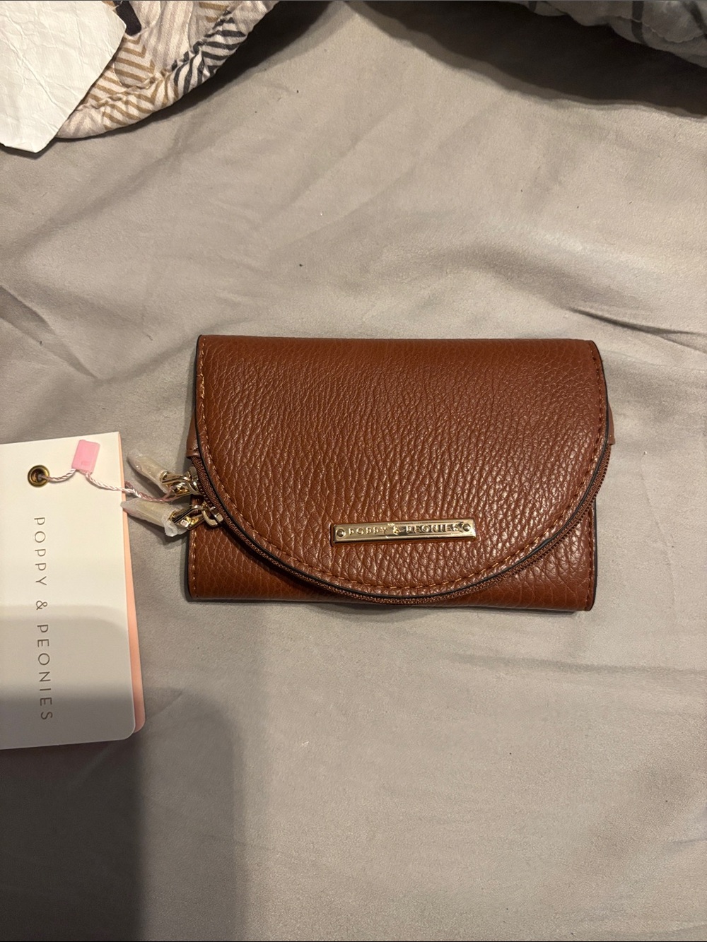 Poppy & Peonies Brown Leather Margaux Wallet
